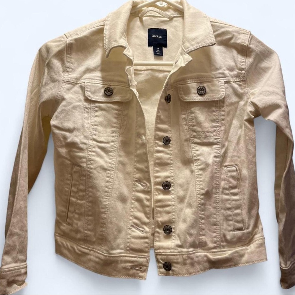 Cream white Gap Kids Jean Jacket Size M (8)